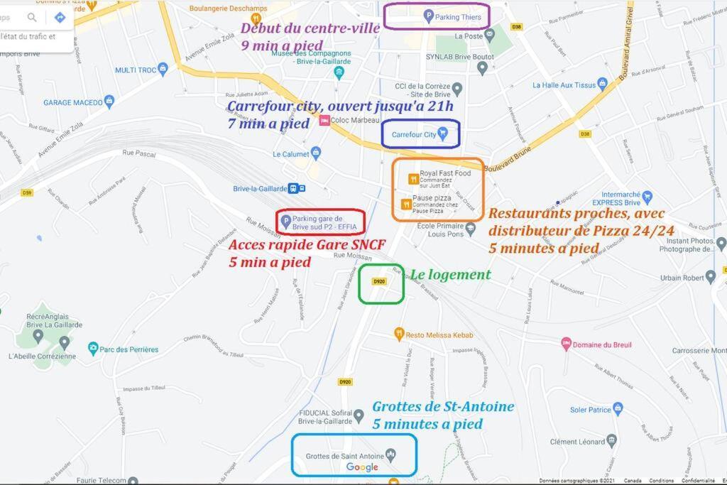 Logement A Brive Avec Terrasse Et Climatisation - Pres De La Gare Et Du Centre-Ville - Wifi Et Stationnement Gratuit Exterior photo